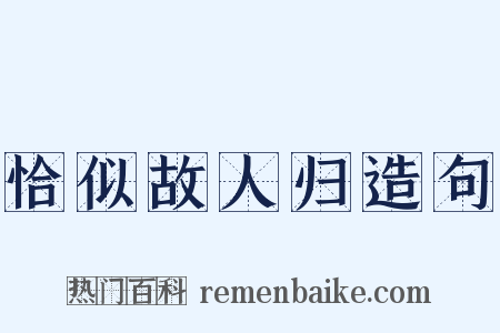 恰似故人归造句是什么意思的图片